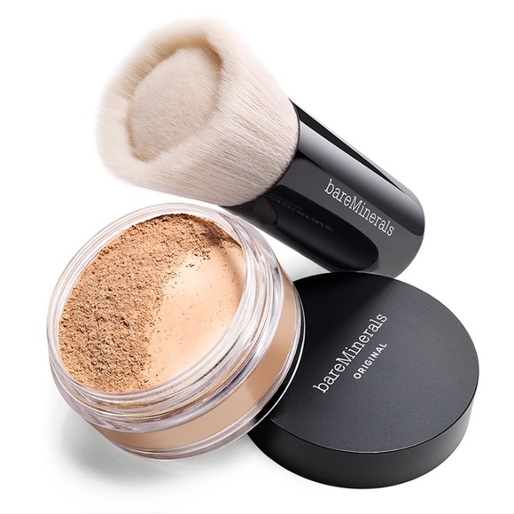 bareMinerals BEAUTIFUL FINISH FOUNDATION BRUSH Makeup Brush Set - Black and Tan - Picture 9 of 11